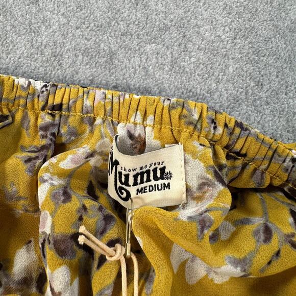 Show Me Your Mumu Triple Decker Romper Size Medium Yellow Floral Off Shoulder - Picture 7 of 10